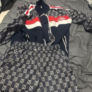 Gucci Blue and Red Logo Tracksuit